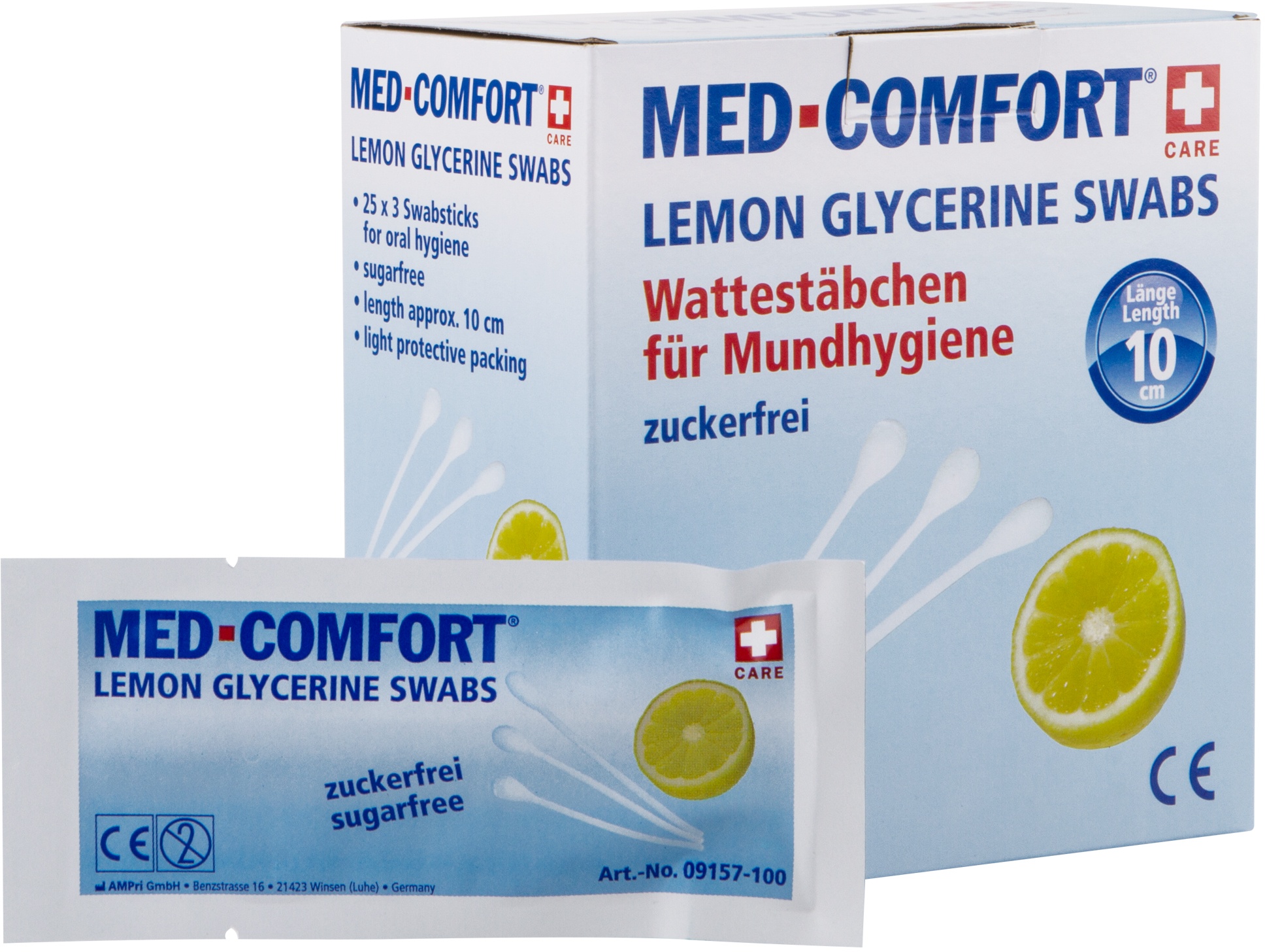 75 x MED COMFORT Wattestäbchen Lemon für Mundhygiene