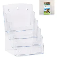 Relaxdays 2 x Prospekthalter A4 / DIN Lang, 4