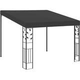 Willood Wand-Pavillon 3x3x2,5 m Anthrazit Anbaupavillon Sonnenschutz Pergola Gartenpavillon Terrassendach Überdachung Gartenzelt Partyzelt