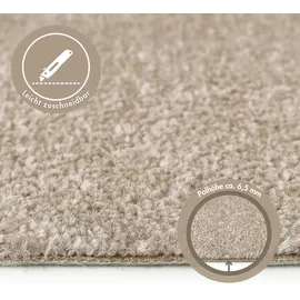 Andiamo Teppichboden ANDIAMO "Ines, Kräuselvelours, Gesamthöhe 8,5 mm, Luxusklasse LC2", beige, B:400cm L:600cm, Kunstfaser, Teppiche, Uni Farben, Breite 400 cm, strapazierfähig & pflegeleicht