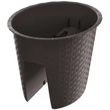 Rattan Balkonkasten Balkontopf Geländertopf Ratolla Umbra 30 cm