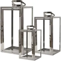 Mojawo Windlicht XXL Edelstahl Silber