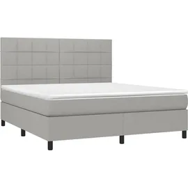 vidaXL Boxspringbett 180 x 200 cm Hellgrau