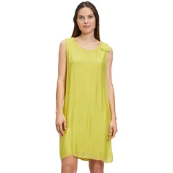Sommerkleid CARTOON "Cartoon Sommerkleid aus Seiden-Viskose-Chiffon", Damen, Gr. 34, Normalgrößen, grün (celery grün), Obermaterial: 75% Viskose, 25% Seide. Futter: 95% Viskose, 5% Elasthan., elegant, lässig geschnitten kurz, V-Ausschnitt, ohne Ärmel, Kleider, Druck