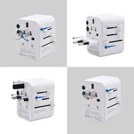 ewent Universal-Reiseadapter 4-fach Weiß 1 St.