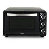 h.koenig Mini-Backofen FO25 / 25L / Kompakter freistehender Multifunktions-Hochleistungsbackofen / 1500W / Programmierbar / 230° / 60 min. Zeitschaltuhr/Abschaltautomatik/Glastür/Grillrost, Back