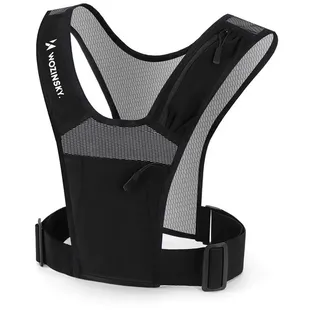 wozinsky Reflektierende Laufweste in Schwarz mit Taschen - OneSize