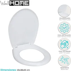 WellHome - Weißer Toilettensitz 45x38x45cm