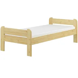Erst-Holz Einzelbett Futonbett 90x200 Kieferbett Massivholz natur Rollrost Matratze 60.39-09FLM
