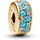 Pandora Clip-Charm Aquamarinblau Goldfarben 763902C01