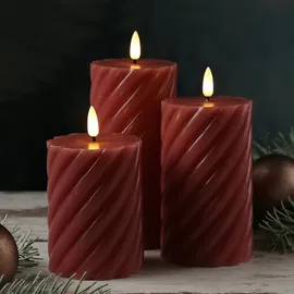 MARELIDA TWIST LED-Kerze 15 cm rosa