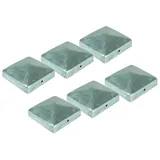 Buri Pfostenkappe Pyramide 71 x 71 mm grau/Metall