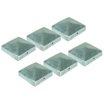 Buri Pfostenkappe Pyramide 71 x 71 mm grau/Metall