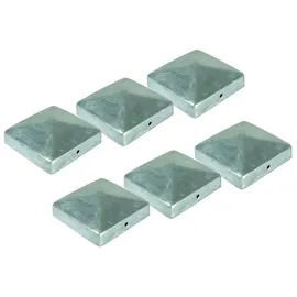 Buri Pfostenkappe Pyramide 71 x 71 mm grau/Metall