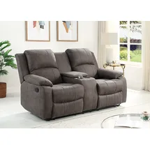 Atlantic Home Collection 2-Sitzer »Cicero« mit Relaxfunktion, Federkern und Getränkehalter, grau