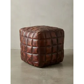 KADIMA DESIGN Sitzhocker Echtleder 39 x 41 x 39 cm Braun