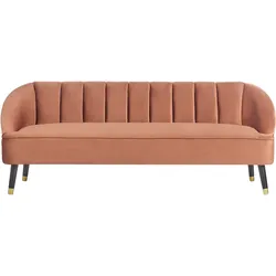 3-Sitzer Sofa Samtstoff goldbraun ALSVAG