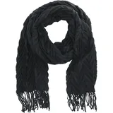 Antonio Damen Winter Schal Cashmera Plissee - schwarz