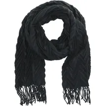 Antonio Damen Winter Schal Cashmera Plissee - schwarz