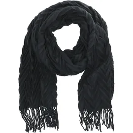 Antonio Damen Winter Schal Cashmera Plissee - schwarz