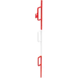 Schake Lattenpfahl Ø 20 x 1400mm, mit 3 geschlossenen Haken, rot / weiß lackiert