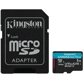 Kingston Canvas Go! Plus Gen4 1TB microSDXC Speicherkarte (200 MB/s, A2 U3) mit Adapter