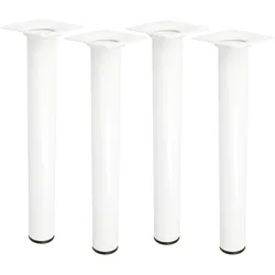 MS Beschläge 100mm Möbelfüße 4er Set runde Möbelbeine Tischfüße M10 Gewindegang