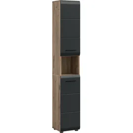 WELLTIME Stauraumschrank Florenz 30 x 185 x 30 cm Schwarz