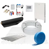 thermova Trockenestrichsystem 20 m2 25 mm WLG 035 Alu-Verbundrohr 2 Heizkreise LCD Regler 230 V
