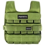 MSPORTS Gewichtsweste Premium Verstellbar von 5 kg - 30 kg Gewicht für Training Krafttraining (10 kg, Military Green)