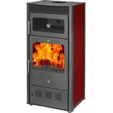 Kamin Ofen Kaminofen 150mm Rauchrohr 7,8 KW BimSchV 1-2  EEK A Ofen - bordeaux/Schwarz