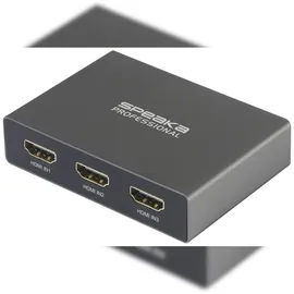 SpeaKa Professional SP-HDS-210 3 Port HDMI-Switch UHD 8K @ 60 Hz, UHD 4K @ 120 Hz
