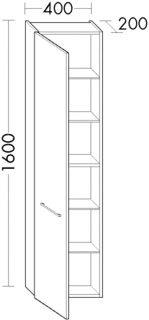 Burgbad Hochschrank Crono Matt 1600x400x200 Sand Matt, HSGM040RF1788 HSGM040RF1788