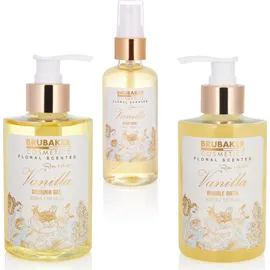 Brubaker Cosmetics Bade- und Dusch Set Vanille Rosen Minze Duft - Geschenkset in Henkelbox