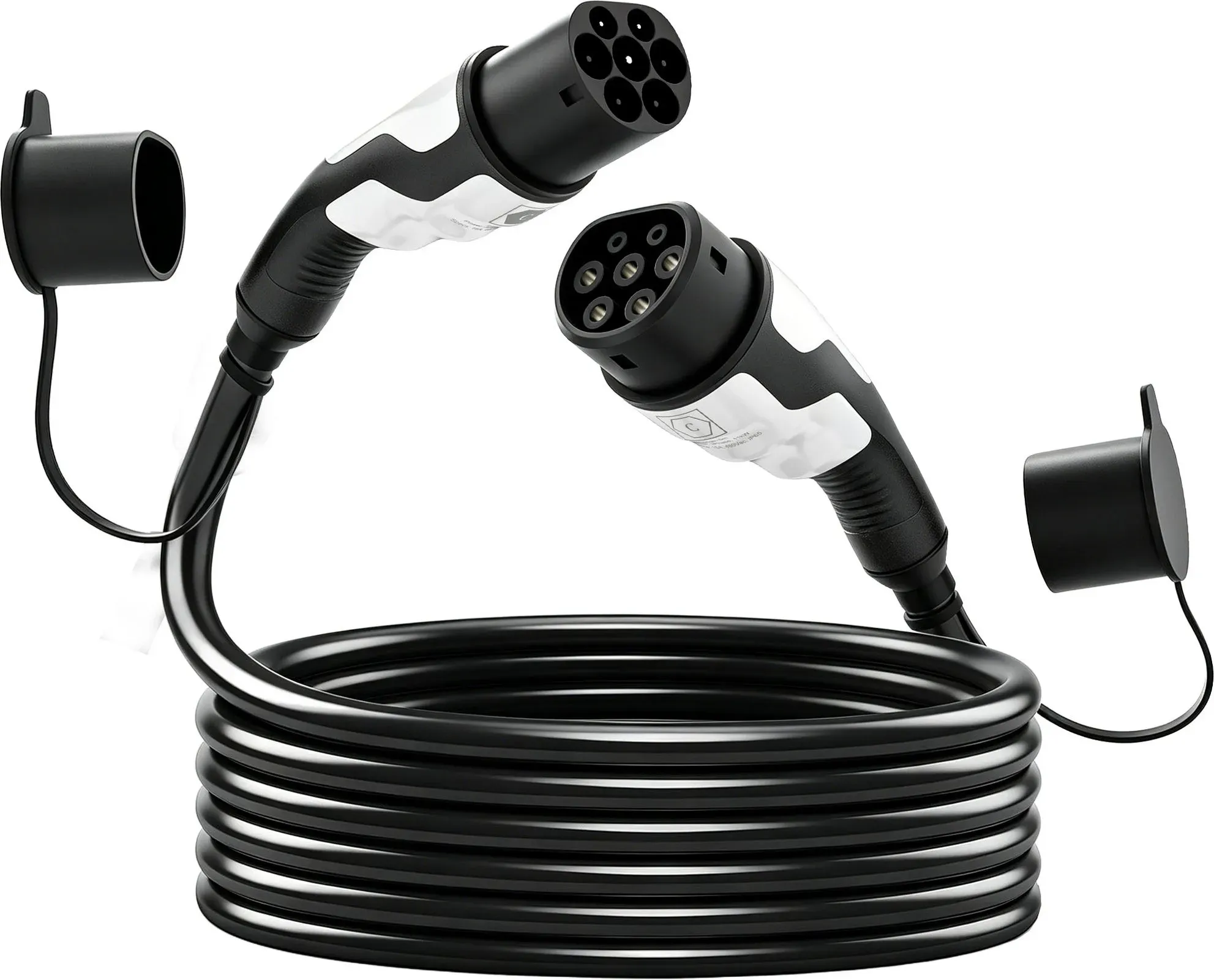 HOMCOM Ladekabel für Elektroauto EV Type 2, 22 kW, 32 A, Mode 3, dreiphasig, 5 m, Type-2-Verlängerung mit Reinigungstuch und Tasche, Schnellladung für Wallbox und Ladesäulen   Aosom