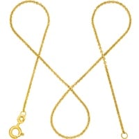 modabilé Goldkette Ankerkette DELICATE Rund 1,3mm 585 Gold, Halskette Damen, Damenkette dezent, Kette, Made in Germany gelb|goldfarben 38cm