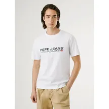 Pepe Jeans für Herren. PM5010104 Matthew-T-Shirt weiß (M), Lässig, Baumwolle, Kurzarm