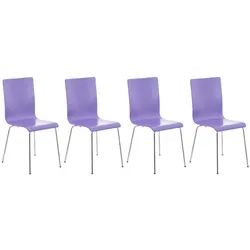 CLP 4er-Set  Wartezimmerstuhl PEPE mit ergonomisch geformten Holzsitz und Metallgestell I 4x Konferenzstuhl   In verschiedenen Farben erhältlich