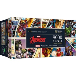Trefl Puzzle Trefl 81022 Marvel - Across the Comic Universe, 1500 Puzzleteile, Made in Europe bunt