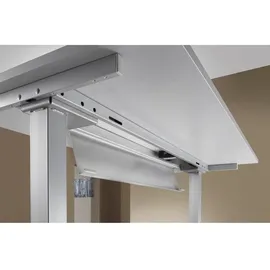 Hammerbacher XDSM2E elektrisch höhenverstellbarer Schreibtisch lichtgrau rechteckig, T-Fuß-Gestell silber 200,0 x 100,0 cm