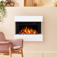 Noble Flame LIMA Wandkamin [moderner Design Elektrokamin]: mit weißen Acrylsteinen