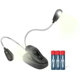 Ansmann Klemmleuchte Twinflex - Flexible Leselampe dimmbar, batteriebetrieben - ANSMANN