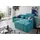 DOMO collection Ecksofa 2-Sitzer Leder L-Form Türkis