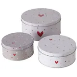 Boltze Dosen zur Aufbewahrung ANELLA Ø 14-20 cm 3-tlg. grau