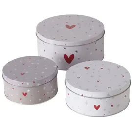 Boltze Dosen zur Aufbewahrung ANELLA Ø 14-20 cm 3-tlg. grau