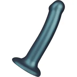 Soft Silicone Dildo Metallic - Size M, 18 cm, metallic