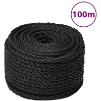 vidaXL Arbeitsseil Schwarz 14 mm 100 m Polypropylen Seil (1-tlg) schwarz 10000 cm x 1.4 cm