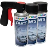Lackspray Spraydose Sprühlack Cars Dupli Color 652240 schwarz seidenmatt 3 X 400 ml mit Pistolengriff