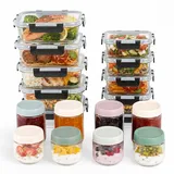 Relaxdays Frischhaltedose transparent 1,04 l 18-teiliges Set