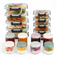 Relaxdays Frischhaltedose transparent 1,04 l 18-teiliges Set